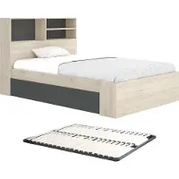 Vente-unique Bedframe hout antracietgrijs 120 x 190 cm