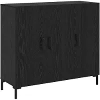 vidaXL Dressoir Zwart Eiken 90 x 34 x 80 cm Bewerkt hout