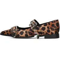 POSH by Poelman Ballerina met riempjes 'Gulia' bruin / zwart