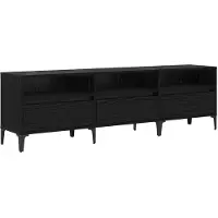 Syfax TV-kast Zwart Eiken 150 x 30 x 45 cm Gemonteerd hout en ijzer