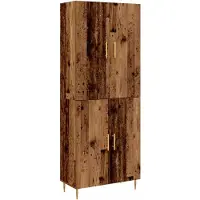 vidaXL Highboard Oud hout 69,5 x 34 x 180 cm Bewerkt hout