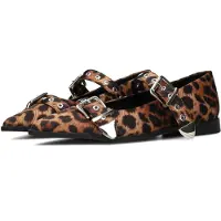 POSH by Poelman Ballerina met riempjes 'Gulia' bruin / zwart