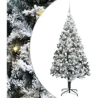 vidaXL Kunstkerstboom met 300 LED Wit 210 cm PVC en Staal en Kunststof