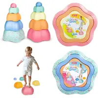 Toi-Toys stapstenen speelgoed pastel 5-delig balans spel.