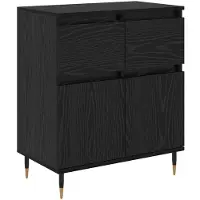 vidaXL Dressoir Zwart Eiken 60 x 35 x 70 cm Geengineerd Hout en IJzer