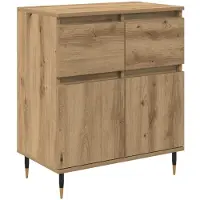 vidaXL Dressoir Artisan-Eik, 60 x 35 x 70 cm, samengesteld hout en ijzer