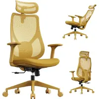 Sense7 MOYO - Bureaustoel - Verstelbare hoogte - Gamingstoel - 3D-armsteunen - Verstelbare hoofdsteun - Ergonomische Kantelbare Rugleuning - Geel