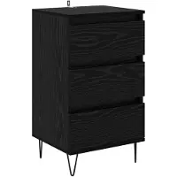 vidaXL Dressoir Zwart Eiken 40 x 35 x 70 cm Geengineerd Hout en IJzer