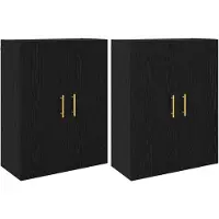 vidaXL Wandkast 2 st Zwart Eiken 69,5 x 34 x 90 cm Bewerkt hout
