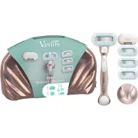 Gillette venus Giftpack Pro Smooth Sensitive - Limited Edition - Etui - Handvat - Douchehouder - 4 Scheermesjes - Scheermesje etui