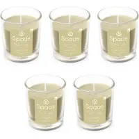 Spaas Geurkaars in transparant glas - Shimmering Smile - Beige - circa 25 uur - Ø7,3cm - 5 kaarsen