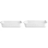 Pillivuyt Plissé Ovenschaal 2 Stuks Wit 19x35 Cm + 21x38 Cm - Ovenschalen Porselein White - 37017