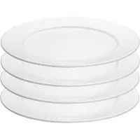 Pillivuyt Plissé Bord 28 Cm Wit Pak Van 4 - Dinerborden Porselein White - 37529