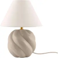 Globen Lighting Tafellamp DAHLIA, crème / amber, Woon-/ Eetkamer, Textiel / Stof / Zijde, Tafellamp