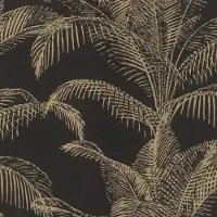 Rasch 406832 – Maya Botanisch Vliesbehang Zwart goud Bladeren