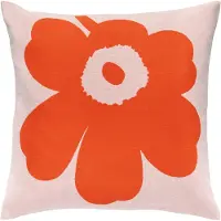 Marimekko Unikko Kussenhoes 50x50 Cm Cm Roze / Orange Red - Decoratieve kussens & hoezen Katoen Pink - 075376-330