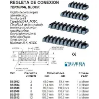 Blue Sea Systems Terminal Block 12 Circuit Power Strip 30a Zwart