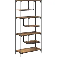 vidaXL Boekenkast 6-laags 81 x 36 x 176 cm Bewerkt hout Oud hout