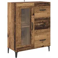 vidaXL Dressoir Oud Hout 69,5 x 34 x 90 cm Geengineerd Hout en IJzer