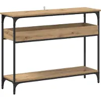 vidaXL Wandtafel artisanaal eikenkleurig 100 x 29 x 75 cm Bewerkt hout