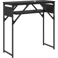 vidaXL Consoltabel Zwart Eiken Bewerkt hout 75x30x75cm