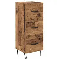 vidaXL Dressoir Oud hout 34 x 34,5 x 90 cm Bewerkt hout