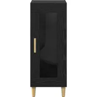 vidaXL Dressoir Zwart Eiken 34.5 x 32.5 x 90 cm Bewerkt hout