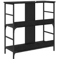 vidaXL Boekenplank 4-laags 78.5 x 33 x 82 cm Bewerkt hout Zwart eiken