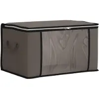 vidaXL opbergdoos met doorzichtige zijkant Grijs 55 x 35 x 32 cm