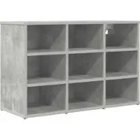 vidaXL Schoenenkast 77,5 x 30 x 51 cm Bewerkt hout Betongrijs
