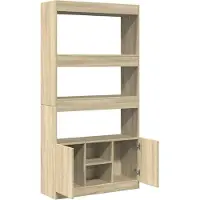 vidaXL Hoge kast 92x33x180 cm bewerkt hout sonoma eikenkleurig