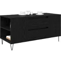 vidaXL Salontafel Zwart Eiken 102 x 44,5 x 50 cm Bewerkt hout