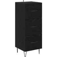 vidaXL Dressoir Zwart eiken 34 x 34,5 x 90 cm Bewerkt hout