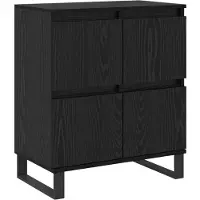 vidaXL Dressoir 2 pcs Zwart Eiken 60 x 35 x 70 cm