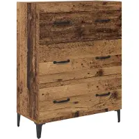 vidaXL Dressoir met lade Oud hout 69.5 x 34 x 90 cm Bewerkt hout