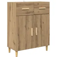 vidaXL Dressoir artisanaal eikenkleurig 34 x 69.5 x 89 cm Bewerkt hout
