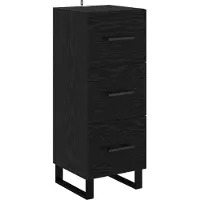 vidaXL Dressoir met lade Zwart Eiken 34,5 x 34 x 90 cm