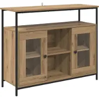 vidaXL Dressoir Artisan Eiken 100 x 35 x 80 cm Bewerkt hout