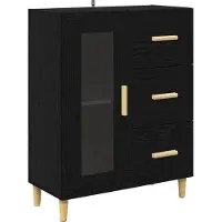 vidaXL Dressoir Zwart Eiken 69,5 x 34 x 90 cm Bewerkt hout