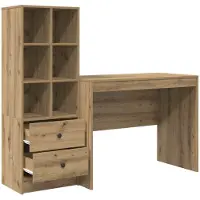 vidaXL Bureau, Artisan-eikenhout, 145,5 x 50 x 127 cm, 2 stuks.