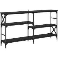 vidaXL Wandtafel Zwart Eiken 150 x 29 x 76,5 cm Bewerkt hout