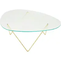 Gubi Pedrera salontafel Semi-mat messing – structuurglas transparant