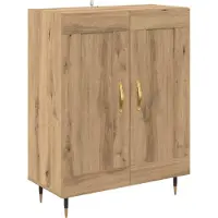vidaXL Dressoir Artisan Eiken 69,5 x 34 x 90 cm Bewerkt hout
