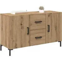 vidaXL Dressoir Artisan Eiken 100 x 36 x 60 cm Bewerkt hout
