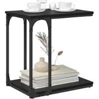 vidaXL Bijzettafel Zwart Eiken 50 x 35 x 52 cm Bewerkt hout