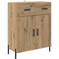 vidaXL Dressoir Artisan Eiken 69,5 x 34 x 90 cm Bewerkt hout