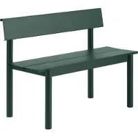 Muuto Linear Steel bank met rugleuning Dark green, 110x34 cm