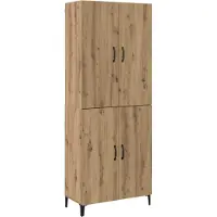 vidaXL Highboard 2 st Artisan Eiken 69,5 x 34 x 180 cm Bewerkt hout