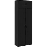 vidaXL Opbergkast 3 st Zwart Eiken 80 x 42,5 x 225 cm