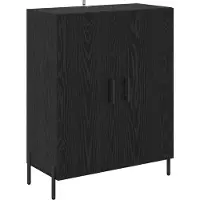 vidaXL Dressoir Zwart Eiken 69,5 x 34 x 90 cm Bewerkt hout